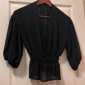 Black sheer blouse